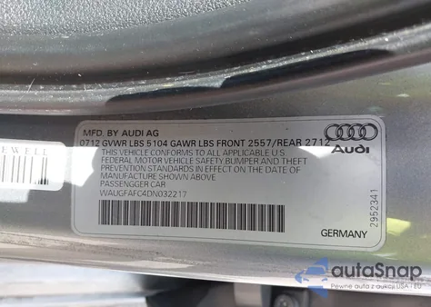 2013 Audi A6 2.0T Premium from USA, damaged, VIN WAUGFAFC4DN032217